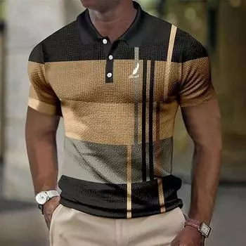 Мужская летняя модная приталенная рубашка поло с коротким рукавом S жёлтый