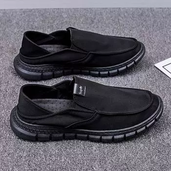Мужская летняя модная тканевая обувь. Универсальная парусиновая обувь. Мужская повседневная обувь с одной педалью. Дышащая модная обувь. 39