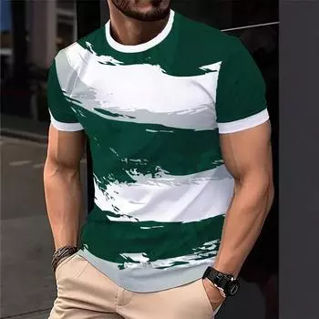 Мужская летняя модная забавная футболка с 3D-принтом, повседневная футболка с коротким рукавом и круглым вырезом для мужчин S