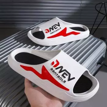 Мужская летняя мужская новая модная домашняя ванна с мягким дном, нескользящие домашние тапочки для ванной комнаты 40-41 белый