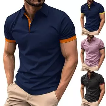 Мужская летняя мужская рубашка для гольфа с короткими рукавами, приталенная модная дышащая мужская рубашка для гольфа L