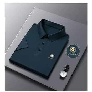 Мужская летняя новая футболка с короткими рукавами бесшовная не требующая глажки Высококачественная деловая мужская летняя футболка с короткими рукавами M