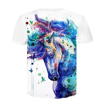 Мужская летняя новая поставка беговая скаковая лошадь популярная футболка для мужчин и женщин футболки с 3D-принтом повседневная футболка в стиле Харадзюку S