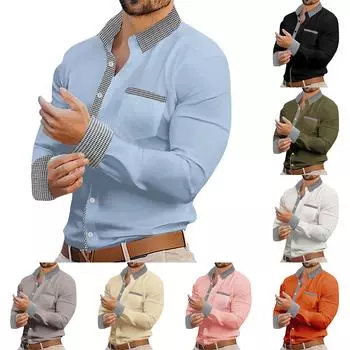 Мужская летняя новая свободная рубашка с длинным рукавом с принтом, кардиган, пляжная рубашка M чёрный