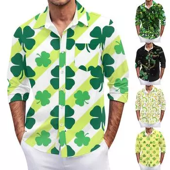 Мужская летняя новая свободная рубашка с длинным рукавом с принтом, кардиган, пляжная рубашка L