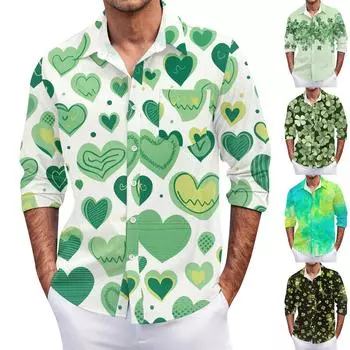 Мужская летняя новая свободная рубашка с длинным рукавом с принтом, кардиган, пляжная рубашка M