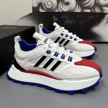 Мужская летняя обувь дышащая обувь 2025 года новая трендовая платформа модная спортивная и повседневная обувь дышащая мужская обувь для папы 39