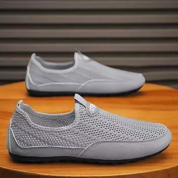 Мужская летняя обувь из сетчатой ткани для спорта и отдыха, с тонкой подошвой, мужская рабочая обувь с мягкой подошвой, легкая рабочая обувь для страхования, повседневная обувь 39 белый