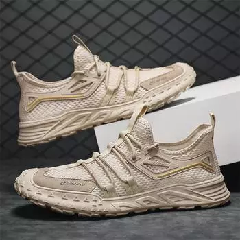 Мужская летняя обувь, удобные кроссовки, дышащая обувь с кожаной сеткой, стандартная спортивная обувь, размеры 39–47 39 дубильная кора