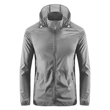 Мужская летняя одежда из кожи, легкая и дышащая одежда из ледяного шелка с защитой от солнца, ветровка для активного отдыха, рубашка с защитой от ультрафиолета M