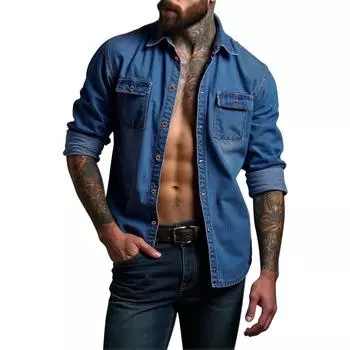 Мужская летняя однотонная рубашка с лацканами и длинными рукавами, мужская повседневная модная рубашка с длинными рукавами XXXL