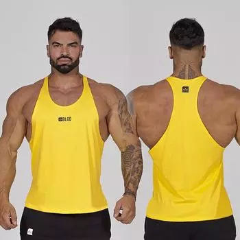 Мужская летняя однотонная спортивная майка для фитнеса, повседневная дышащая эластичная майка без рукавов для тренировок M