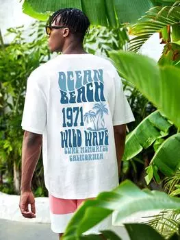 Мужская летняя пляжная футболка в стиле Харадзюку, женская уличная одежда с буквенным принтом, хлопковые удобные повседневные белые футболки унисекс, футболки с короткими рукавами L