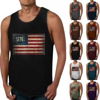 Мужская летняя пляжная майка для серфинга, большой размер, повседневный дышащий топ без рукавов, свободная майка с принтом, мужская рубашка L чёрный