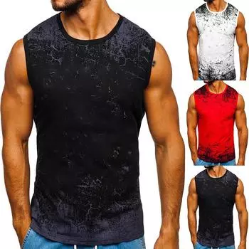 Мужская летняя пляжная майка для серфинга, большой размер, повседневный дышащий топ без рукавов, свободная майка с принтом, мужская рубашка L белый