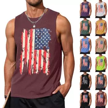 Мужская летняя пляжная майка для серфинга, большой размер, повседневный дышащий топ без рукавов, свободная майка с принтом, мужская рубашка L синий