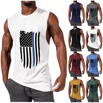 Мужская летняя пляжная майка для серфинга, большой размер, повседневный дышащий топ без рукавов, свободная майка с принтом, мужская рубашка L армия зеленый