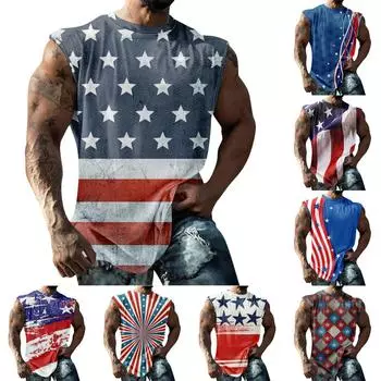 Мужская летняя пляжная майка для серфинга, большой размер, повседневный дышащий топ без рукавов, свободная майка с принтом, мужская рубашка L синий