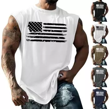 Мужская летняя пляжная майка для серфинга, большой размер, повседневный дышащий топ без рукавов, свободная майка с принтом, мужская рубашка L чёрный