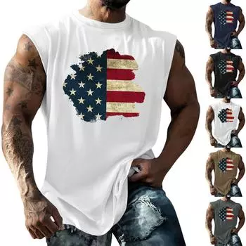 Мужская летняя пляжная майка для серфинга, большой размер, повседневный дышащий топ без рукавов, свободная майка с принтом, мужская рубашка L чёрный