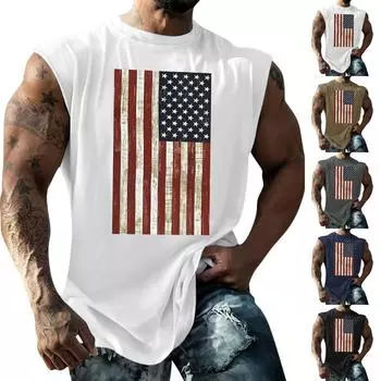 Мужская летняя пляжная майка для серфинга, большой размер, повседневный дышащий топ без рукавов, свободная майка с принтом, мужская рубашка L чёрный