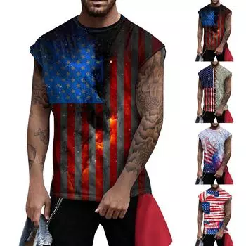 Мужская летняя пляжная майка для серфинга, большой размер, повседневный дышащий топ без рукавов, свободная майка с принтом, мужская рубашка L чёрный