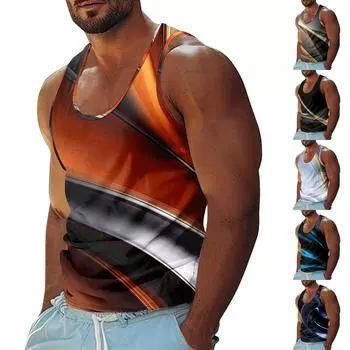 Мужская летняя пляжная майка для серфинга, повседневная дышащая майка без рукавов, свободная майка с принтом XL