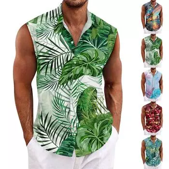 Мужская летняя пляжная майка для серфинга, повседневный топ без рукавов, свободная майка XXXL