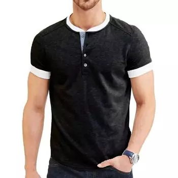 Мужская летняя повседневная модная футболка-поло большого размера с коротким рукавом, рубашка-поло XL чёрный