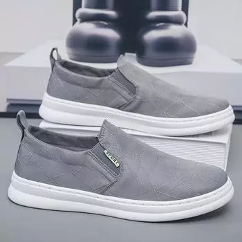 Мужская летняя повседневная обувь, новый стиль, дышащие кроссовки без застежек, мужские удобные легкие плоские кроссовки Zapatillas Hombre 39 серый