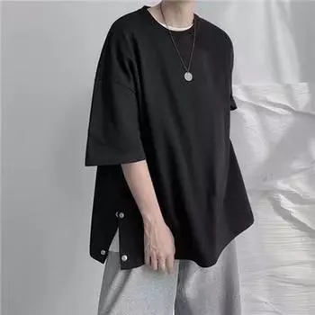 Мужская летняя повседневная однотонная уличная футболка с коротким рукавом, топ S белый