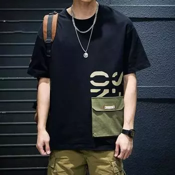 Мужская летняя повседневная свободная футболка большого размера с коротким рукавом XXXXXL зелёный