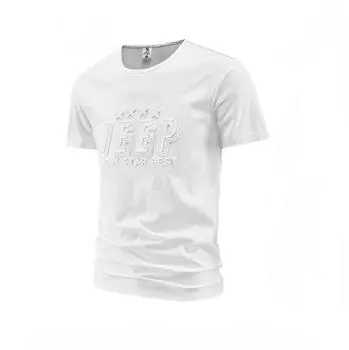 Мужская летняя повседневная универсальная дышащая футболка с коротким рукавом XXXXL белый