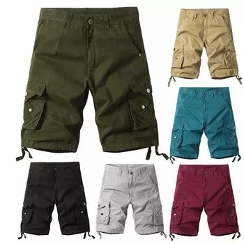 Мужская летняя рабочая одежда, короткие брюки, повседневные брюки, свободные спортивные штаны 38 армия зеленый