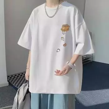 Мужская летняя ретро-футболка свободного кроя с коротким рукавом 2023 года 3XL