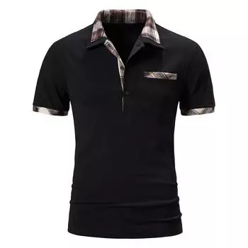 Мужская летняя рубашка поло, повседневная деловая футболка с коротким рукавом