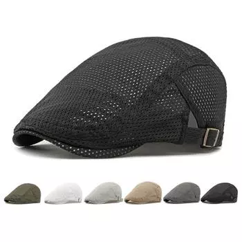 Мужская летняя сетчатая дышащая кепка женская берет солнцезащитный козырек от солнца кепка вперед чёрный