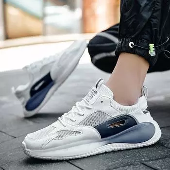 Мужская летняя сетчатая дышащая обувь с мягкой подошвой, новая модная повседневная мужская спортивная обувь, толстая подошва, удобная мужская обувь 40