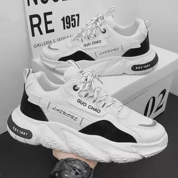 Мужская летняя сетчатая дышащая повседневная нескользящая толстая подошва, увеличивающая рост, модная обувь 44