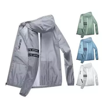 Мужская летняя солнцезащитная куртка с капюшоном и длинным рукавом на молнии, солнцезащитное пальто на 360 градусов, тонкая свободная верхняя одежда из ледяного шелка XXXL зелёный