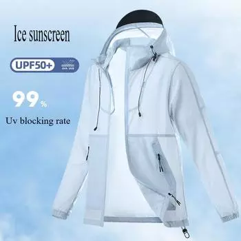 Мужская летняя солнцезащитная куртка с капюшоном, тонкая, анти-УФ-защитная, с длинными рукавами, рыболовная куртка из кожи S