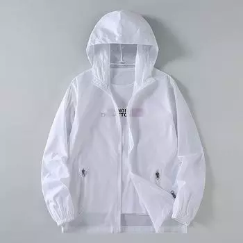 Мужская летняя солнцезащитная одежда: Ультратонкая, прохладная, дышащая куртка с капюшоном и защитой от ультрафиолета 212 Models; M чёрный