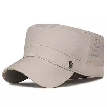 Мужская летняя солнцезащитная шляпа, уличная дышащая сетчатая шляпа, солнцезащитная тонкая регулируемая шляпа с плоским верхом хаки