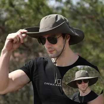 Мужская летняя солнцезащитная шляпа, уличная мужская рыбацкая шляпа для отдыха, альпинистская шляпа от солнца для рыбалки армия зеленый