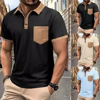 Мужская летняя спортивная рубашка с карманами в тон S хаки