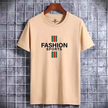 Мужская летняя свободная хлопковая повседневная футболка с принтом, футболка с короткими рукавами, спортивные топы S белый