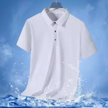 Мужская летняя свободная рубашка-поло большого размера с короткими рукавами, мужская футболка