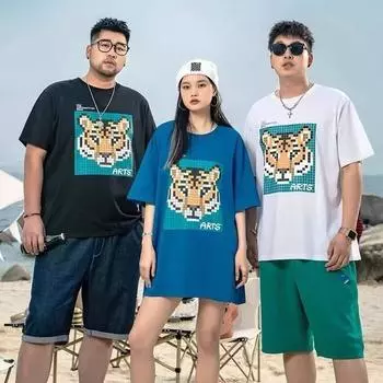 Мужская летняя свободная универсальная футболка большого размера с короткими рукавами, футболка New Brother, повседневные топы с короткими рукавами для пары M