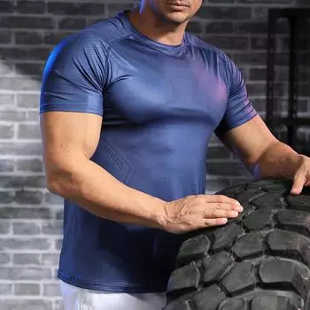 Мужская летняя толстовка с коротким рукавом, высококачественная дышащая спортивная одежда, футболка для фитнеса, занятий йогой, бега, футболка S