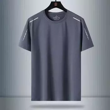 Мужская летняя тонкая футболка с принтом, быстросохнущая, свободная, мужская, шелковая, дышащая, сетчатая, с круглым вырезом, с коротким рукавом, с коротким рукавом, спортивные футболки 5XL